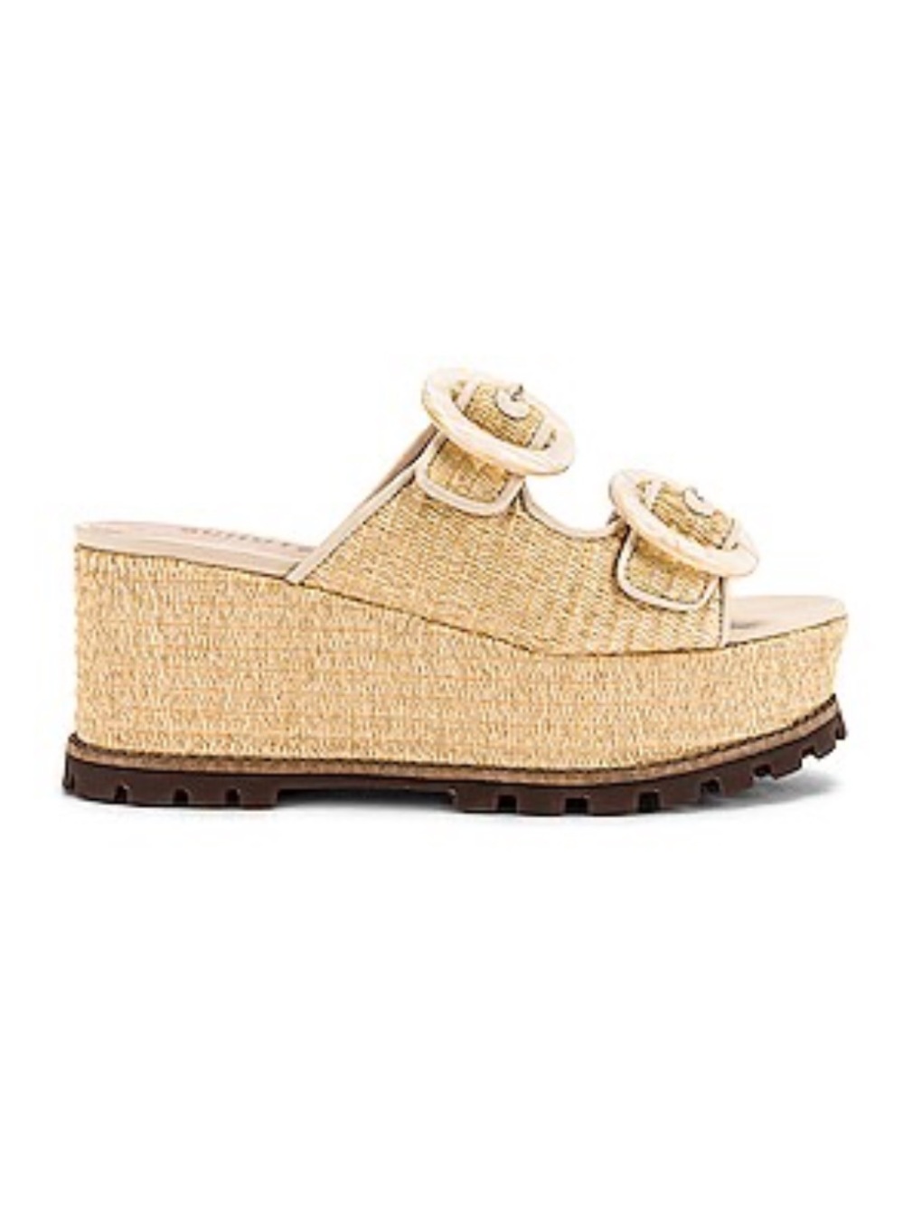 SCHUTZ | Bela platform sandal natural raffia/eggshell